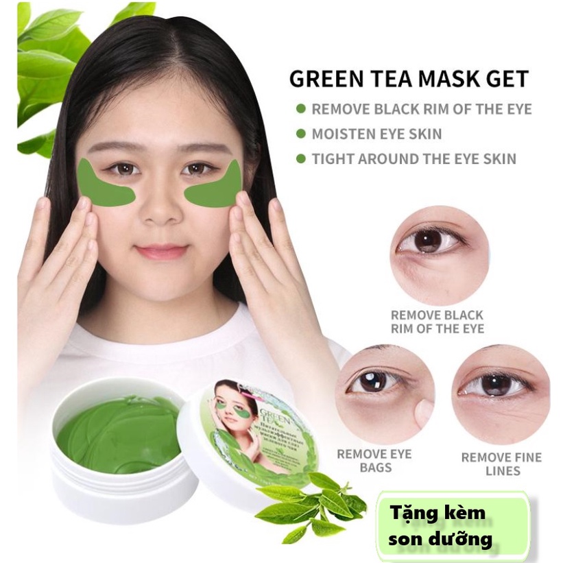 60 miếng Mặt nạ collagen mắt chiết xuất trà xanh giảm thâm quầng giảm nhăn vùng mắt QIANSOTO GREEN TEA