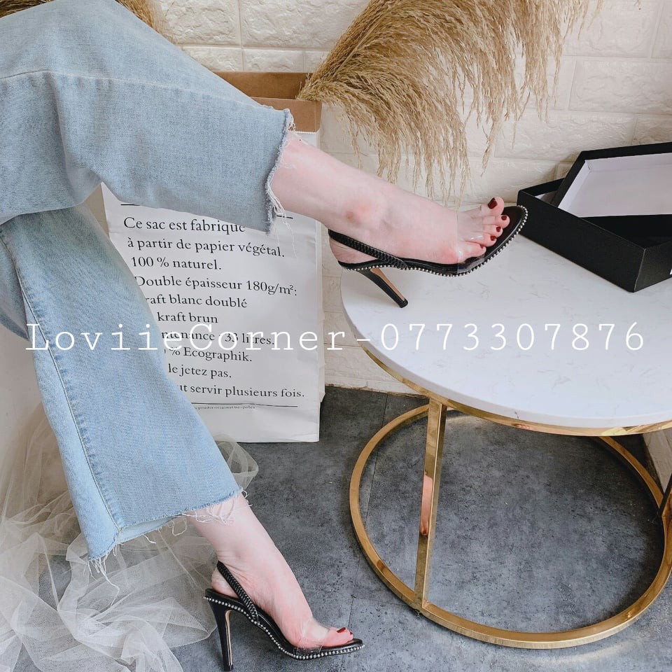 GIÀY CAO GÓT LOVIIECORNER - SANDAL 9 PHÂN QUAI MÃNH THỜI TRANG GÓT NHỌN G210141 G220913