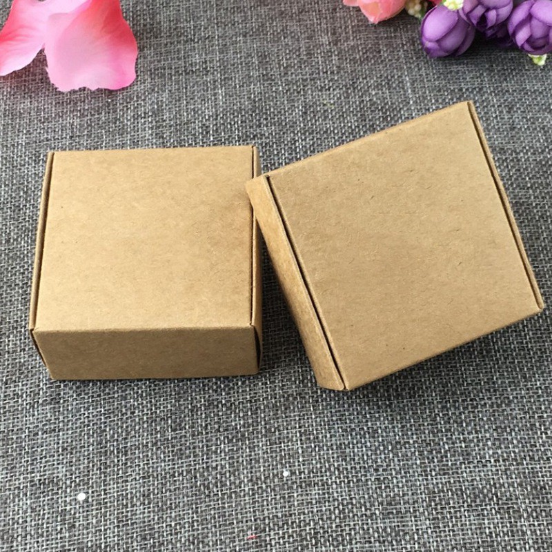 100Pcs Paper Nice Kraft Packaging Box Small Size-brown