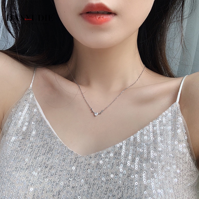 Vòng cổ Bạc S925 Hình Hươu Sang Trọng Đơn Giản Thời Trang Cho Nữ 2021