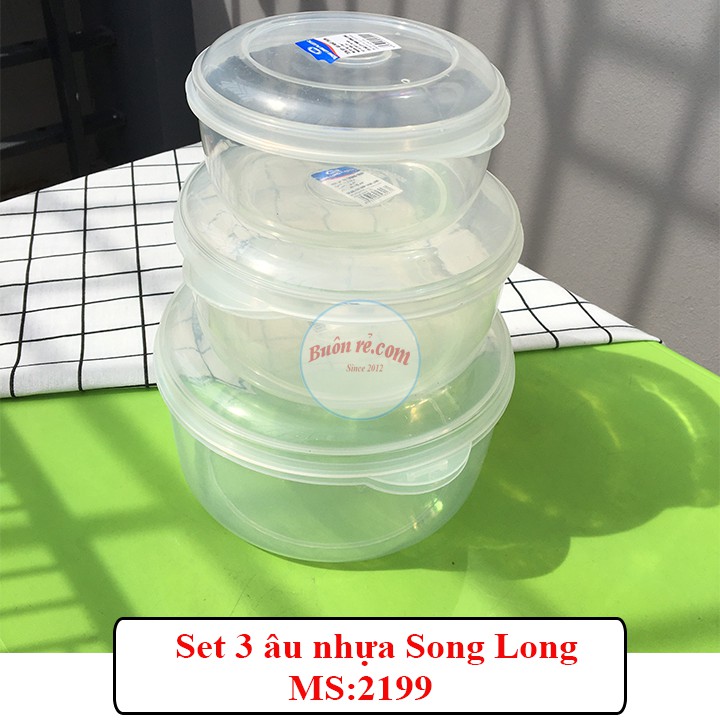 Bộ 3 âu nhựa Song Long trơn đựng thực phẩm (MS:2199) - 01016