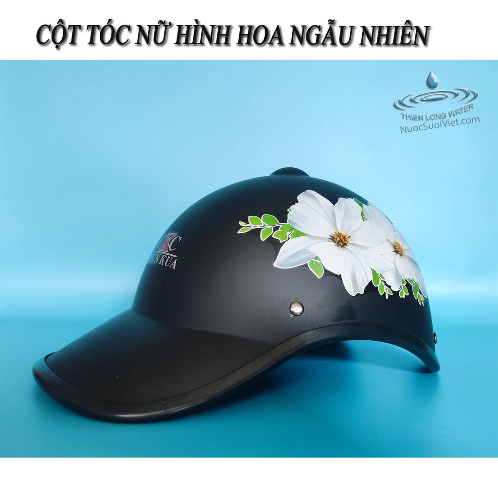 Mũ Bảo Hiểm Khoét Lỗ Phía Sau Hình Hoa - Nón Bảo Hiểm Cho Nữ Thời Trang Xinh Xắn