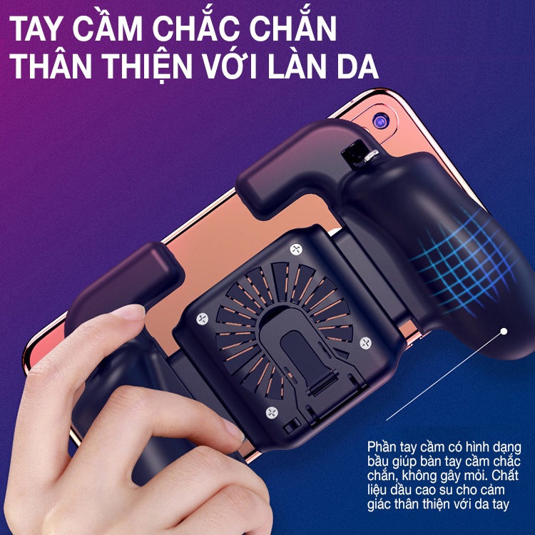Tay cầm chơi game Pubg, Feefire Mobile H5 extra tích hợp pin tích điện