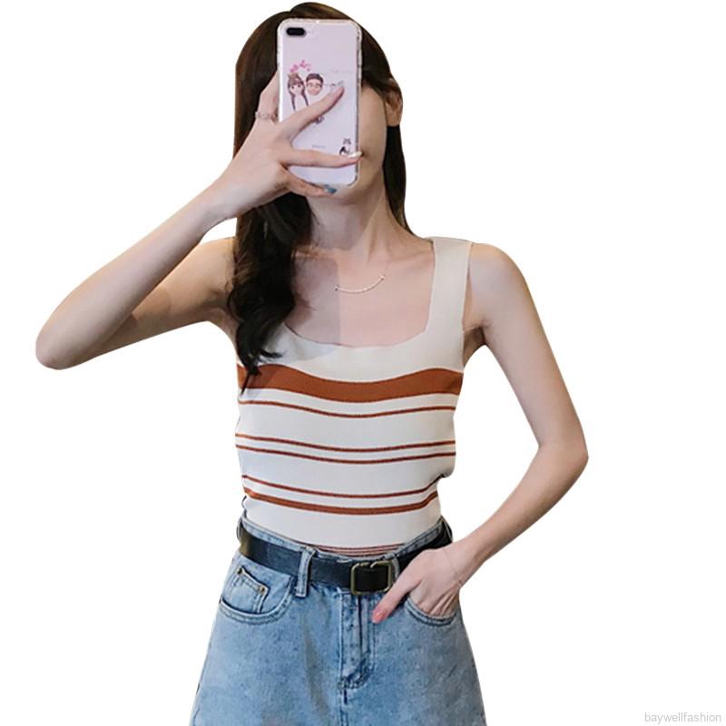 [Mã FAMAYWA giảm 10K đơn 50K] Áo Len Hai Dây Sọc Ngang Quyến Rũ Cho Nữ | BigBuy360 - bigbuy360.vn