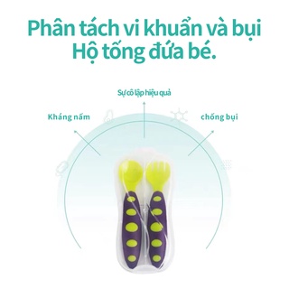 Bộ Đôi Thìa Ăn Dặm Thìa Nĩa Mềm Em Bé Có Thể Uốn Cong - Thích Hợp Cho Bé Tập Ăn Dặm - Tập Cầm Thìa Và Nĩa