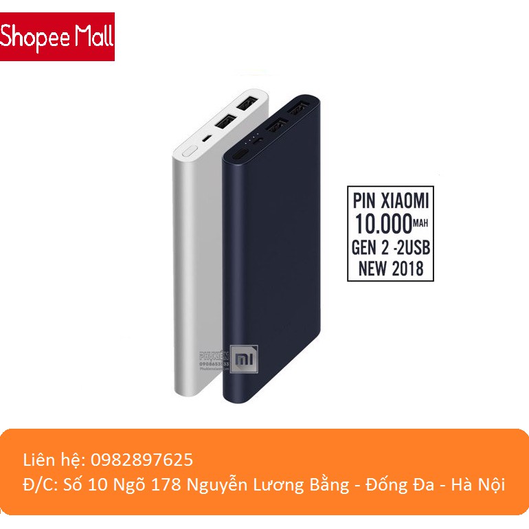 Pin Sạc dự phòng xiaomi gen 2S 10.000 bản 2018