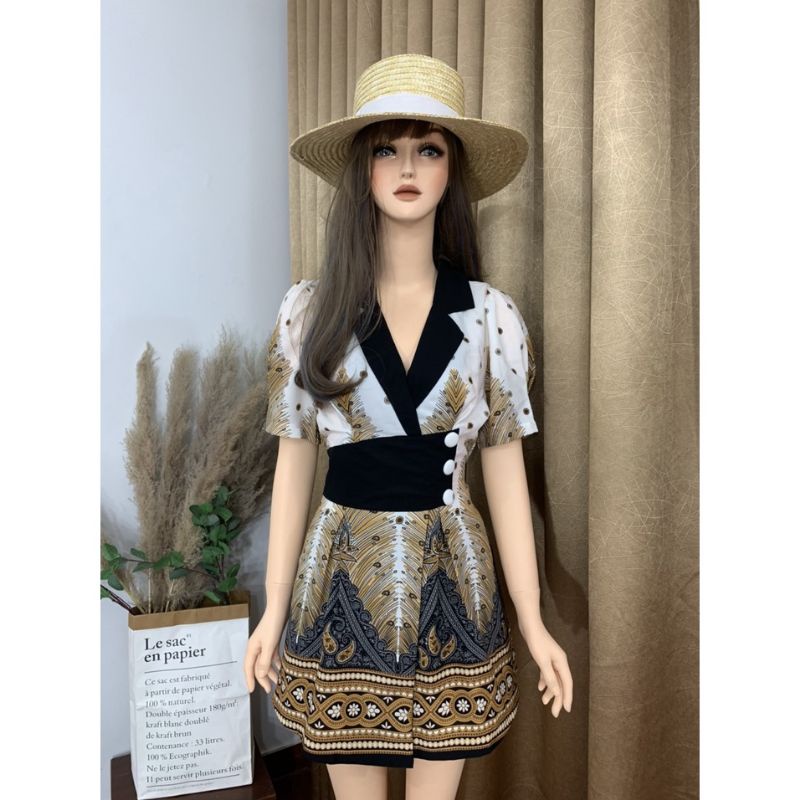 Set đầm kèm quần cùng loại lụa mango
