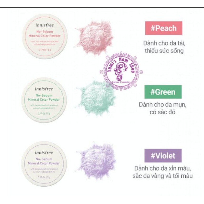 Phấn phủ kiềm dầu dạng bột khoáng có màu innisfree No Sebum Mineral Color Powder 5g | BigBuy360 - bigbuy360.vn
