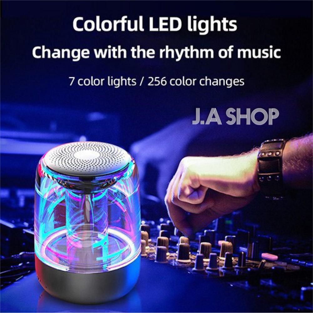 Loa Bluetooth Mini Led 7 Màu Trong Suốt Yayusi C7, Âm Hay Bass Cực Đỉnh Pin 600mAh, Bảo Hành 1 Đôi 1