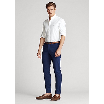 Áo Sơ Mi Cotton Dài Tay Màu Trơn Phong Cách Doanh Nhân Thời Trang Ralph Lauren Cho Nam