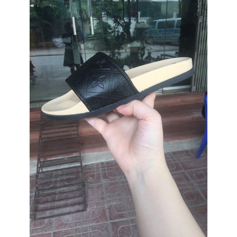 Dép Lv nam quai ngang đế sữa cao su