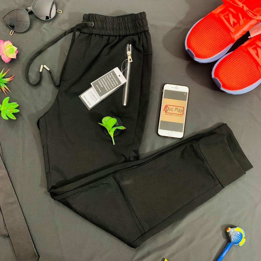 [UMI HÀN] QUẦN JOGGER UMI NAM ĐEN VẢI CO GIÃN SIÊU TỐT KHOÁ KÉO TÚI SÂU | BigBuy360 - bigbuy360.vn