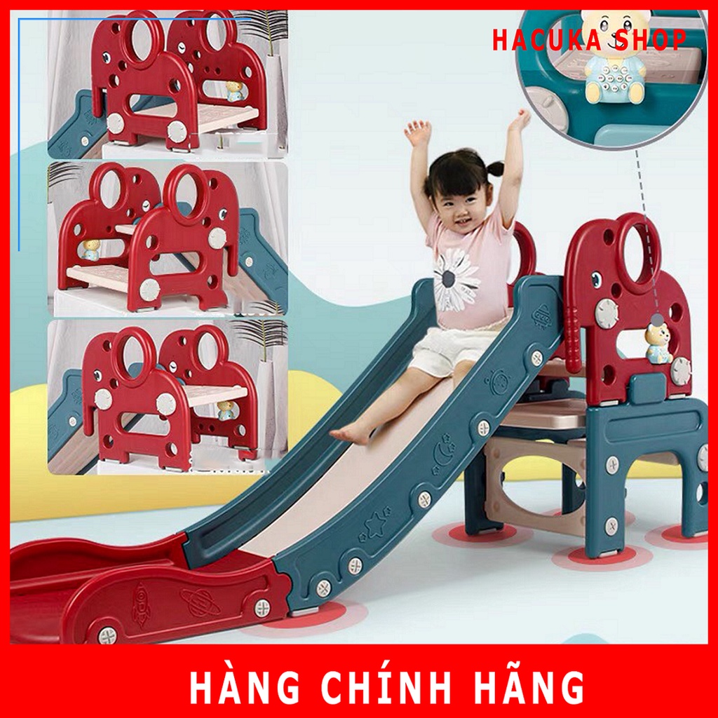 Cầu trượt cho bé giá rẻ, cầu tuột cho bé, cầu trượt trẻ em hình con voi kèm phụ kiện