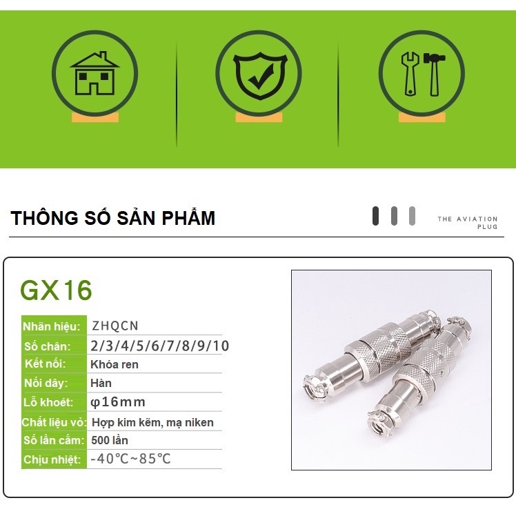 Bộ Giắc Cắm Nối Đực Và Cái GX16  - ZHQCN