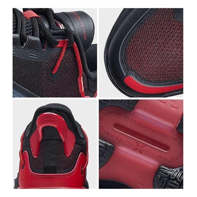 Giày Thể Thao Bóng Rổ Màu Đen Cổ Thấp Chống Trượt Cá Tính Cho Nam