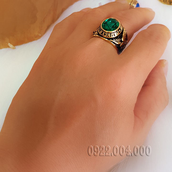 Nhẫn nam, nhẫn mỹ inox khắc hình đại bàng.