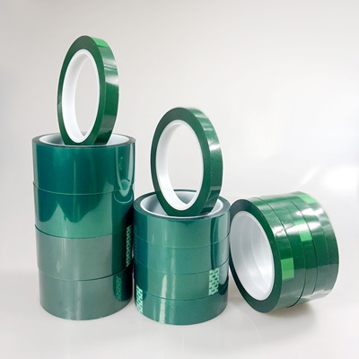 Băng dính nhiệt độ cao PET màu xanh chịu nhiệt độ cao 200 độ C cách điện tốt, độ bền tốt chống ăn mòn, chống trầy