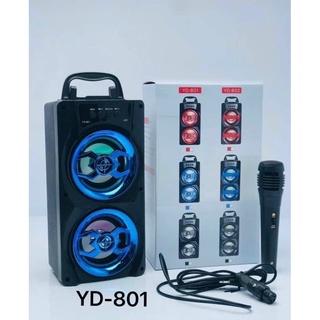 Loa bluetooth karaoke yd - 801 - tặng kèm 1 mic có dây - micro bluetooth