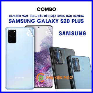 Dán màn hình Samsung Galaxy S20 Plus và dán lưng Samsung S20 Plus PPF cao cấp và Dán camera S20 Plus - combo3