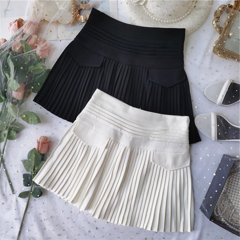 [HÀNG CÓ SẴN] Chân váy xếp ly đen trắng túi nắp hàng Quảng Châu | BigBuy360 - bigbuy360.vn