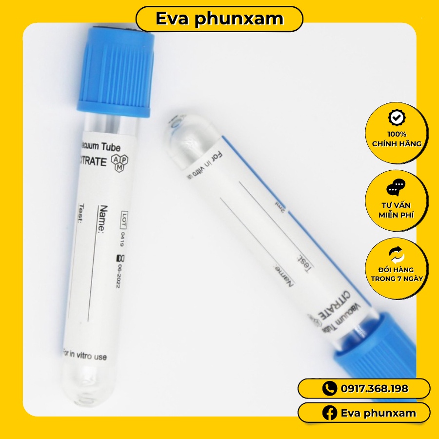 100 Ống chống đông máu edta,klc dùng trong công nghệ prp spa thẫm mỹ viện
