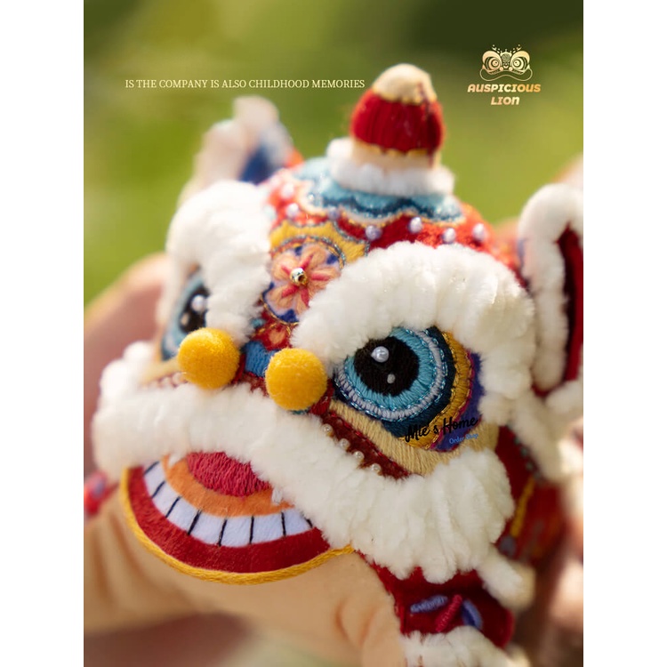 Bộ Kit Gói Dụng cụ tự thêu Lân Sư Tử May Mắn DIY nguyên liệu bạn thêu thủ công túi thơm Trung Thu Đoàn Viên Mie Handmade