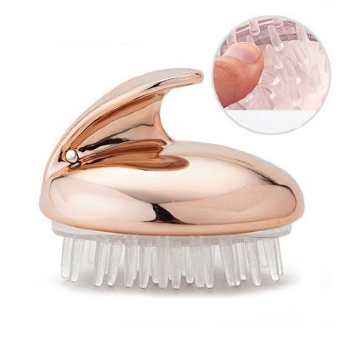 [Hàng mới về] Bàn chải silicon massage da đầu nhỏ gọn tiện dụng