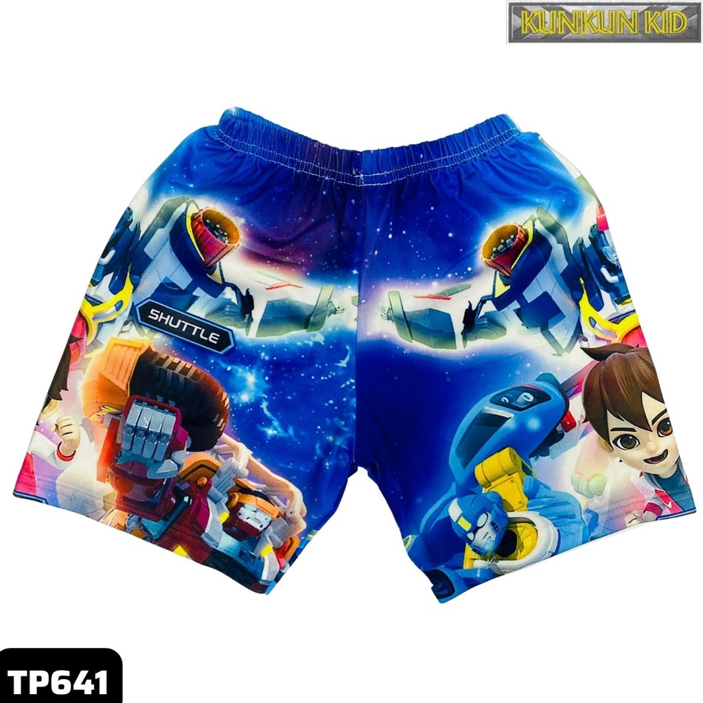 Quần áo trẻ em KunKun Kid TP641 in 3d cộc tay hình người máy tobot size đại từ 10-40kg thun lạnh cao cấp