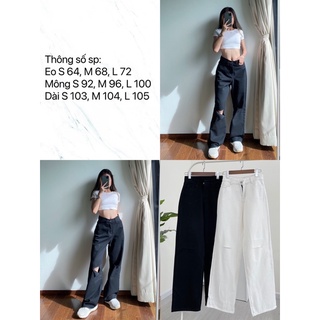 Quần ống rộng culotes jeans rách gối cá tính