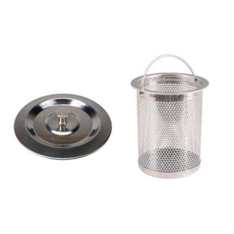 [ RẺ VÔ ĐỊCH ] Combo lọc rác lồng sâu và nắp đậy bồn rửa chén inox