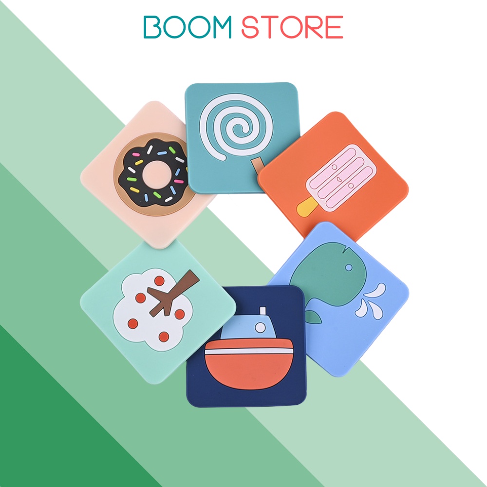 Miếng lót cốc, lót nồi silicon cách nhiệt chống trượt cao cấp Boom Store