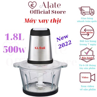 Máy xay thịt tôm cá, xay gia vị hành tỏi ớt, hàng nhập khẩu chất lượng tốt của gali 1,8l, 500w thố thủy tinh