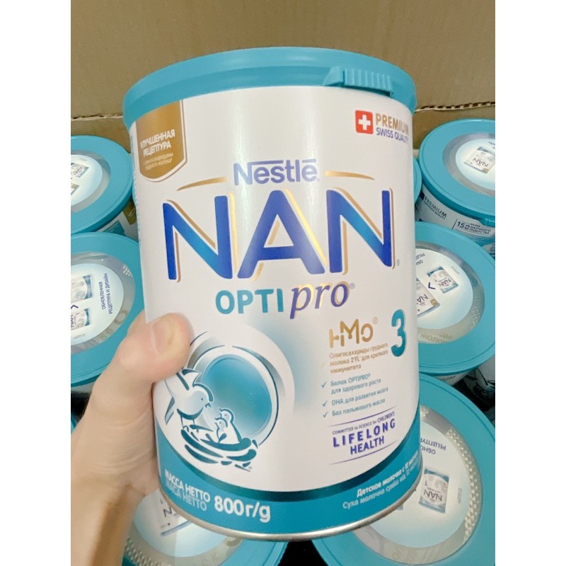 (Hà Nam)[BỔ SUNG HMO] SỮA NAN OPTIPRO NGA BỔ SUNG HỘP 800GR SỐ 1-2-3-4 [Date mơis] - Nắp xanh mẫu mới