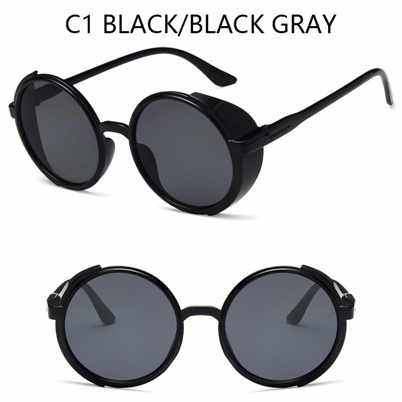 Kính mát gọng tròn kim loại phong cách Retro cho nam và nữ