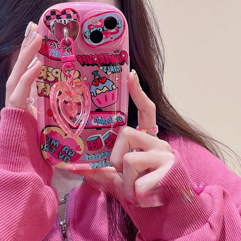 Ốp Điện Thoại Họa Tiết Graffiti Có Mặt Dây Đeo Cho iPhone 12 13 11 Pro Max X Xs Max Xr