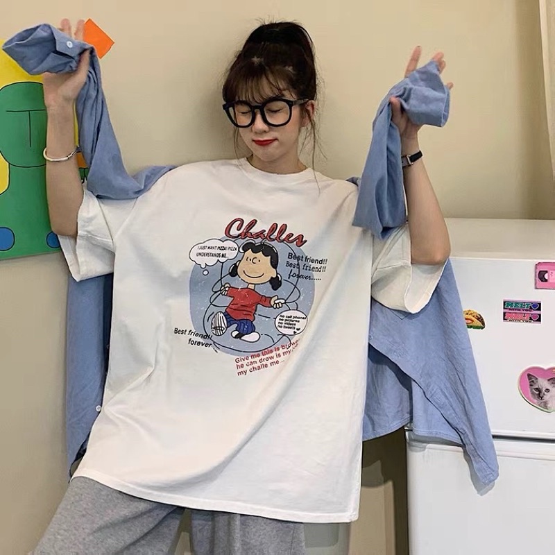 Áo phông nam nữ, áo thun tay lỡ shopcossi chất cotton in hình challer