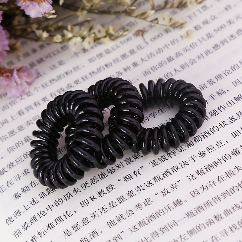 Dây buộc tóc lò xo trong suốt buộc tóc giúp không bị nếp gấp dùng cho tóc uốn, làm xoăn phong cách Hàn Quốc