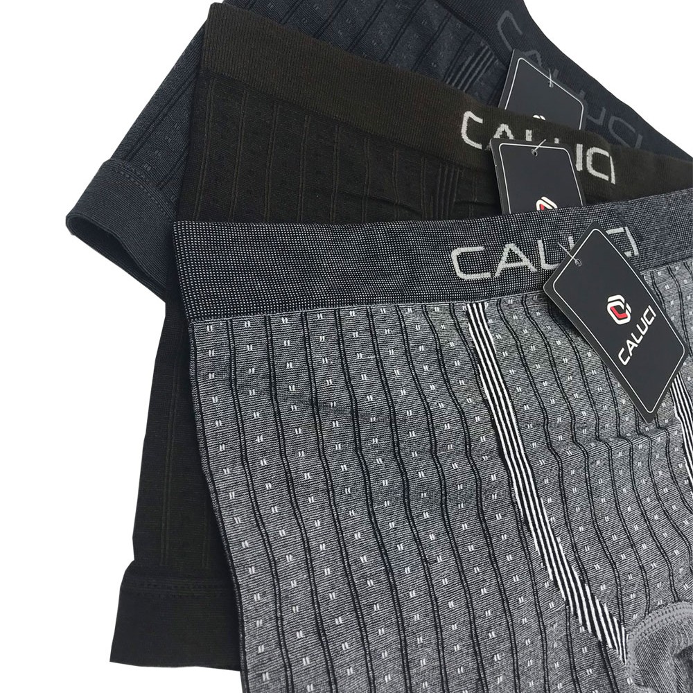 Set 3 quần lót nam Boxer CALUCI CA02, dáng đùi năng động, vải Cotton mềm mại, co giãn 4 chiều