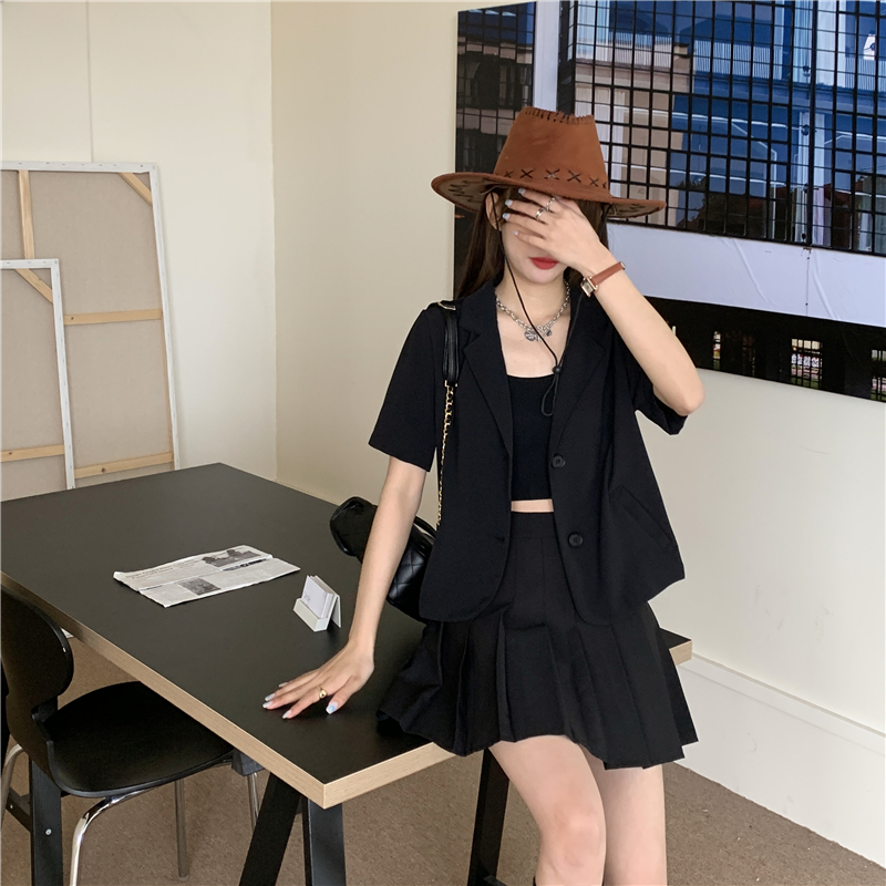 Áo Khoác Suit Ngắn Tay Với Thiết Kế Dáng Rộng Xinh Xắn Dành Cho Nữ | BigBuy360 - bigbuy360.vn