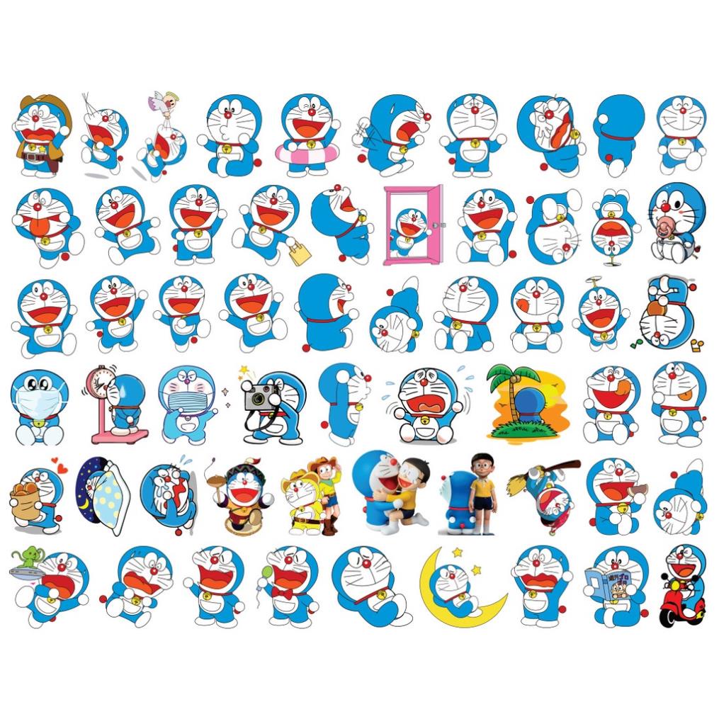 Bộ hình dán sticker Doremon cá tính chống nước dán trang trí vali mũ bảo hiểm xe máy