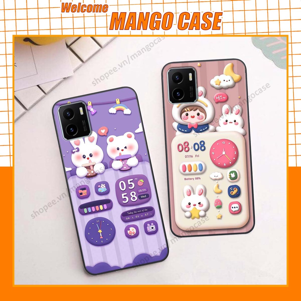 Ốp lưng Vivo Y15s hình gấu, thỏ, đồng hồ cute dễ thương