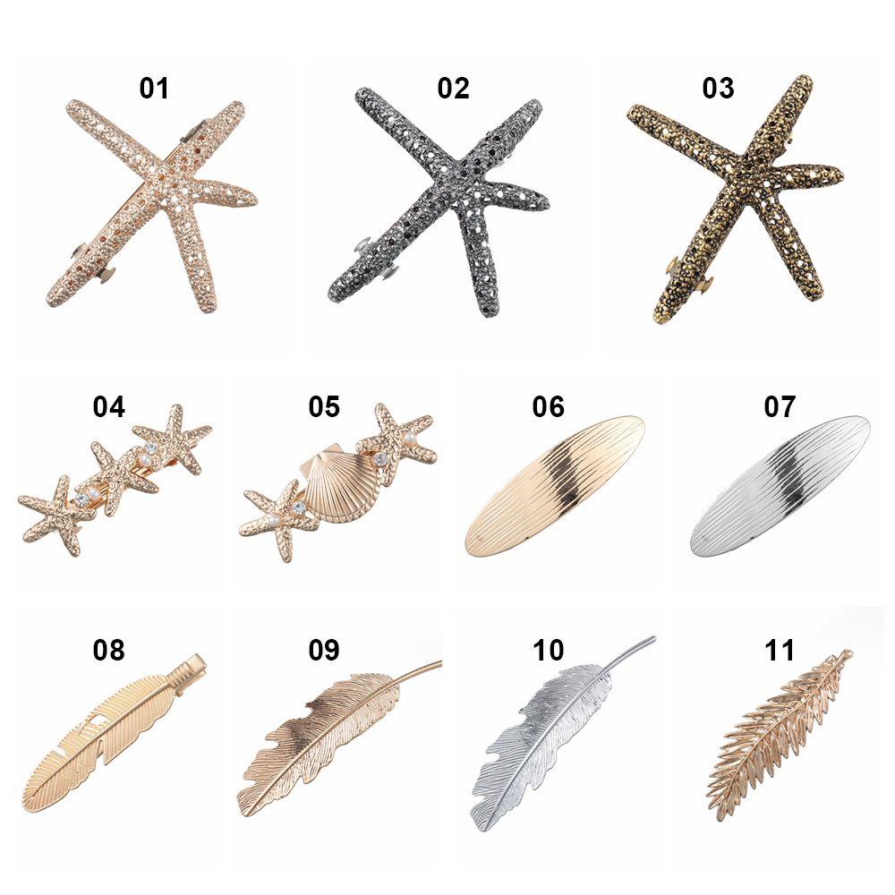 Kẹp Tóc Hình Chiếc Lá|Kẹp Tóc Kim Loại Hình Lông Vũ