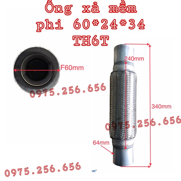 Ống Xả Mềm Phi 60*24*34 TH6T