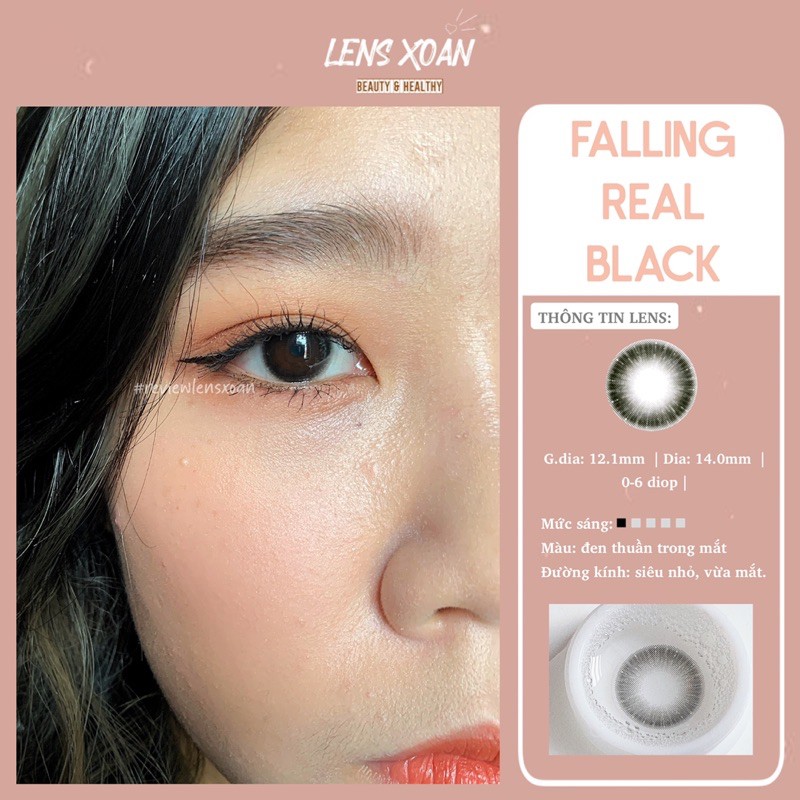 KÍNH ÁP TRÒNG FALLING REAL BLACK ( Đen thuần trong vắt)