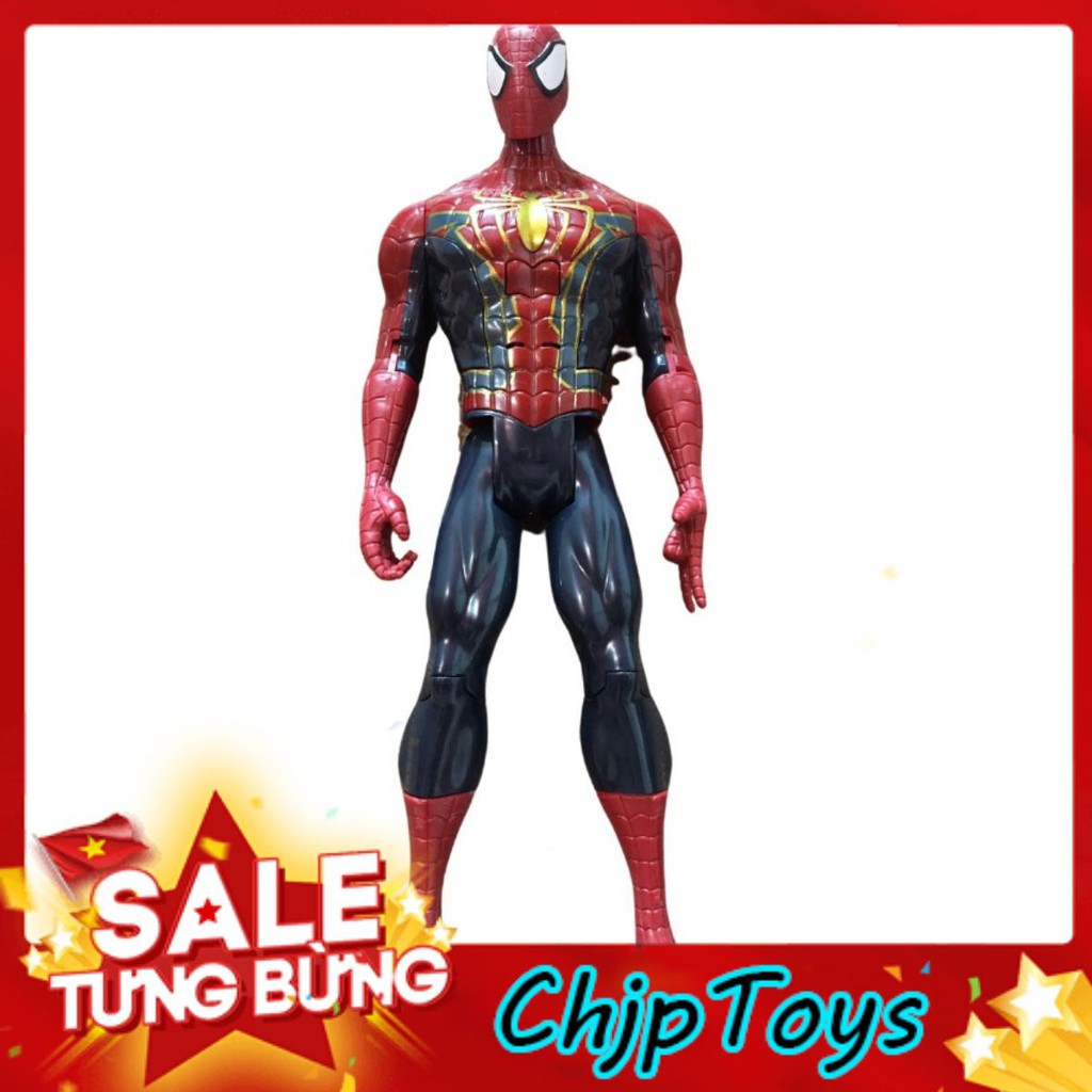 Đồ Chơi Mô Hình Spiderman Nhựa Đặc Cao 30cm Loại Lớn Có Đèn Led Đỏ Và Phát Nhạc Cho Bé Thích Siêu Anh Hùng