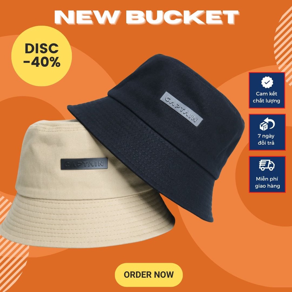 Mũ Bucket trơn vành cụp cao cấp Phong cách Unisex cho nam nữ