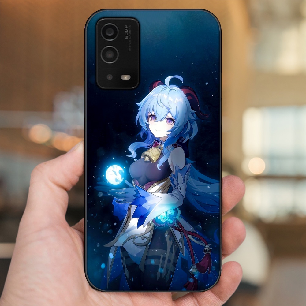 Ốp lưng Oppo A55 4G, A55 5G viền đen in hình Ganyu Genshin Impact