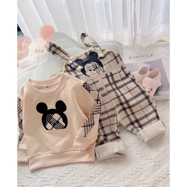 Yếm nhung gấu kèm áo da cá hb cho bé