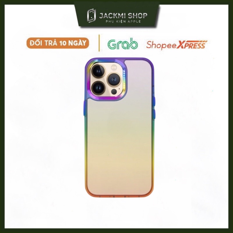 Ốp lưng devilcase phiên bản tiêu chuẩn trong suốt viền màu rainbow ip 12 12pro 12promax 13 13pro 13promax