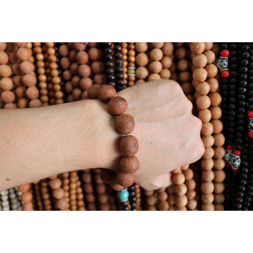 Vòng tay bồ đề mắt Phật (Phật nhãn) Nepal tự nhiên 12-15mm - Nepali Handmade Natural Bhodi Chitta Bracelet 12-15mm